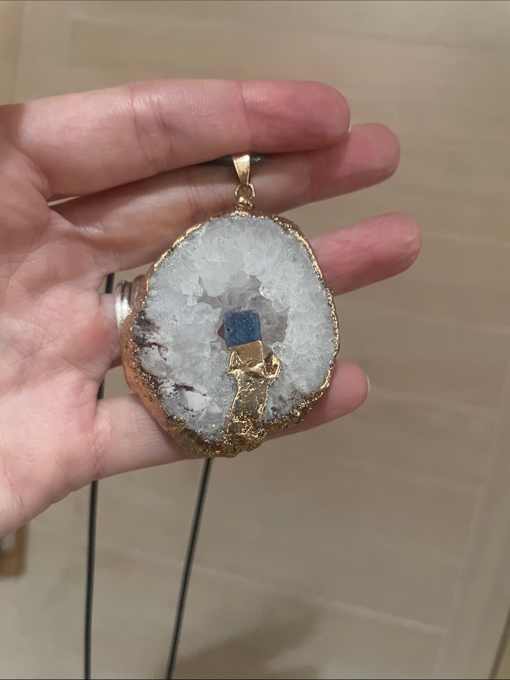 White Geode Pendant